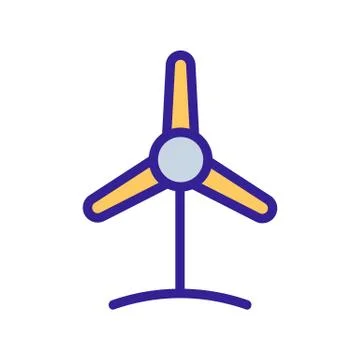 Wind generator mill icon vector. Isolated contour symbol illustration イラスト素材