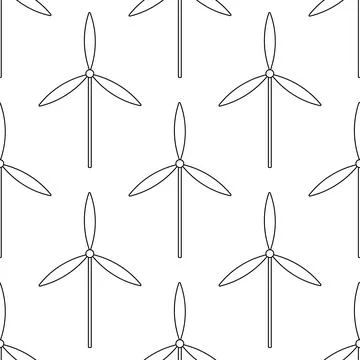 Wind generator saving green eco pattern line Stock Photos
