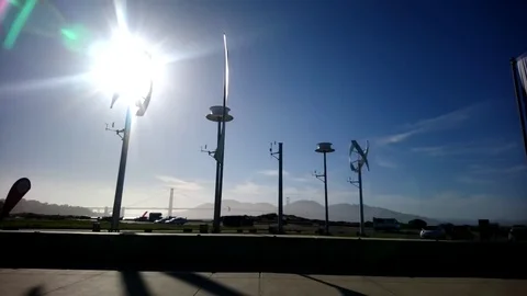 Wind Generator Silhouette Stock Footage 77312351