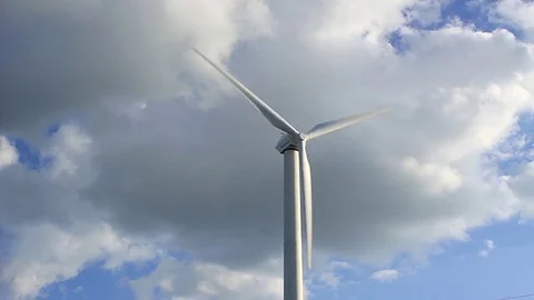 Wind generator at sunset Stock Footage 76360219