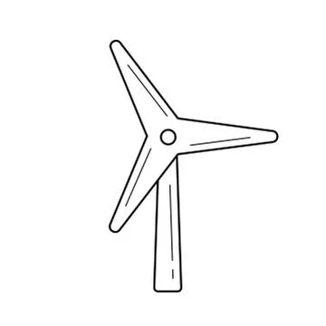 Wind generator vector line icon. 스톡 일러스트