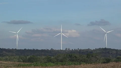 Wind generator wide shot.  스톡 동영상 71641571