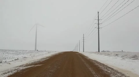 Wind Generator Winter Stock Footage 45491476