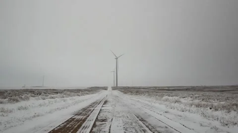 Wind Generator Winter Stock Footage 45491553