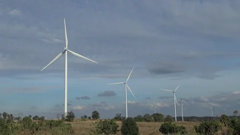 Wind generator working,Thailand. Stock Footage 71641098