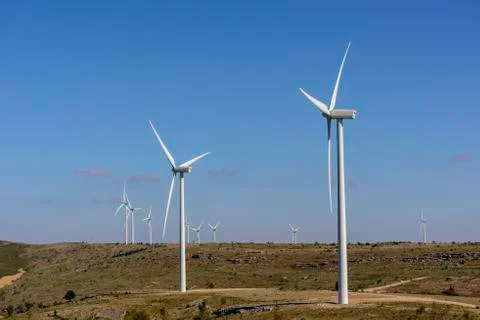 Wind generators in Albacete Spain Stock Photos