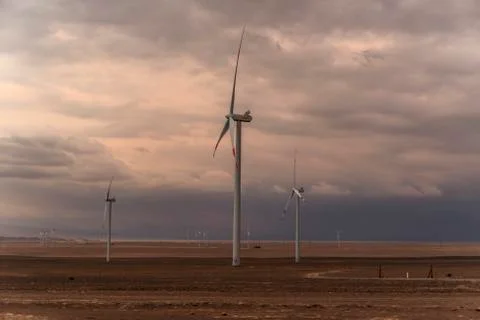 Wind generators in Atacama Stock Photos