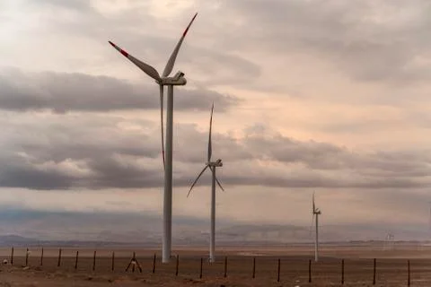 Wind generators in Atacama Foto stock