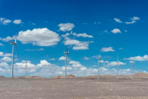 Wind generators in Atacama Stock Photos