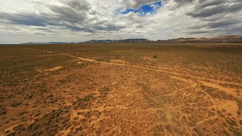 Wind generators in the Australian desert Stock Footage 247819711