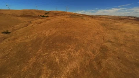 Wind generators in the Australian desert Stock Footage 247819731