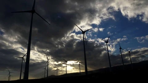 Wind generators in the canary islands. Stock Footage 97463453