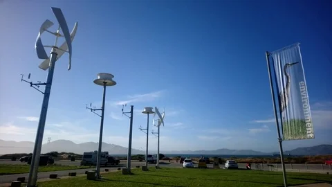 Wind Generators Crissy Field Stock Footage 77312743