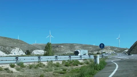 Wind Generators In The Field, Time Laps  Stock Footage 81099170
