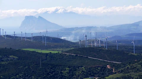 Wind generators in landscape Vídeos de archivo 27750520