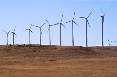 Wind Generators Making Electricity Foto stock