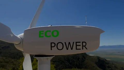 Wind generators in motion, 3d illustration Stock Footage 97792063