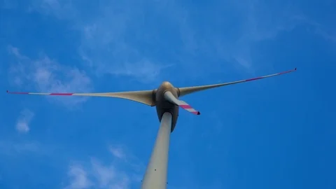 Wind generators over sky background Video stock 70523943