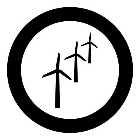Wind generators turbine power Windmill clean energy concept icon in circle ro 스톡 일러스트