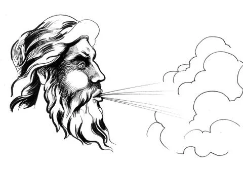 Wind god Stock Illustration