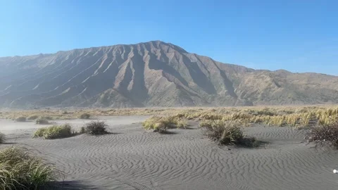 Wind Gust Blowing Sand at Mount Bromo Caldera, East Java, Indonesia 스톡 동영상 342686199