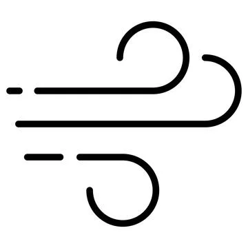 Wind Gust Line Icon Vector with Editable Stroke Stock Illustration