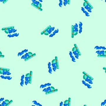 Wind gusts hurricane disaster isometric icon seamless pattern Stock Illustration