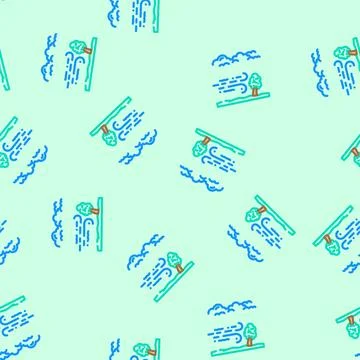 Wind gusts hurricane disaster vector seamless pattern Illustrazione stock