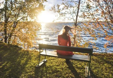 Wind in her hairs Stock Photos