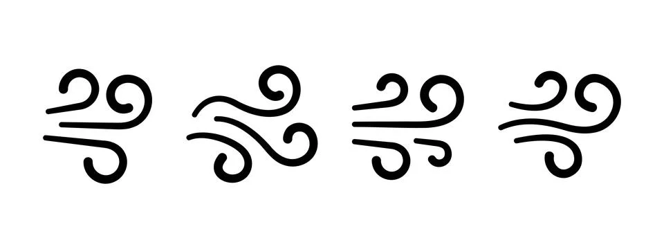 Wind icon. Blowing wing symbol. Air flow simple vector illustration. Windy .. 스톡 일러스트