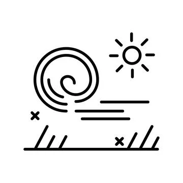 Wind icon line design template isolated Stock Illustration