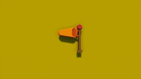 Wind icon with low poly landscape 3d render Stock Illustration
