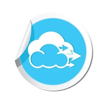 Wind icon round Stock Illustration