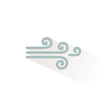 Wind icon with shadow. Flat vector illustration Stock Illustration