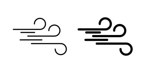 Wind icon symbol. Vector illustration pack in black color. Illustrazione stock