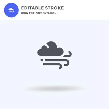 Wind icon vector, filled flat sign, solid pictogram isolated on white, logo i Stockillustratie