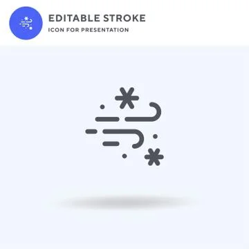 Wind icon vector, filled flat sign, solid pictogram isolated on white, logo i Stock Illustration