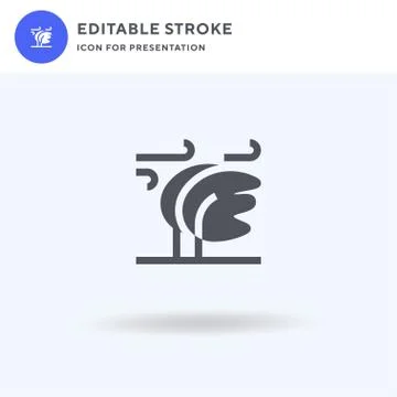 Wind icon vector, filled flat sign, solid pictogram isolated on white, logo Stock Illustration