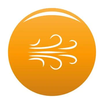 Wind icon vector orange Stock Illustration