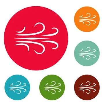 Wind icons circle set vector Stock Illustration