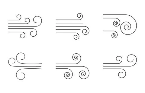 Wind icons set Stock Illustration