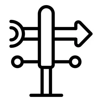 Wind indicator arrow icon outline vector. Spinner device Illustration