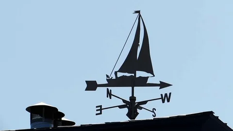 Wind indicator with a ship Stock Footage 80934544