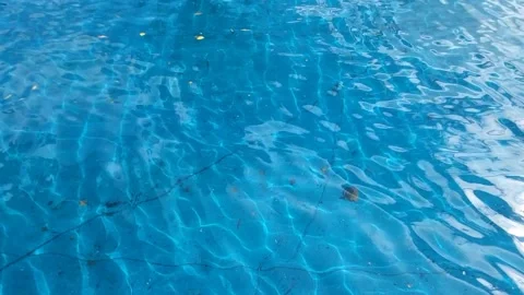 Wind-induced ripples on the surface of the pool water. Stock Footage 315139103