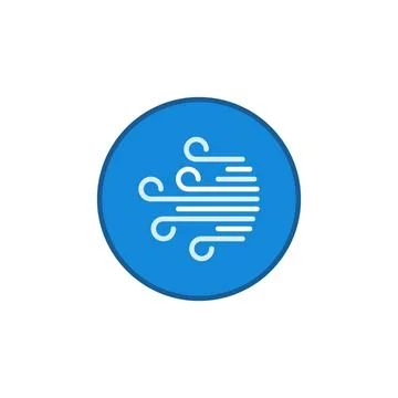 Wind inside circle vector concept blue icon or sign Stock Illustration