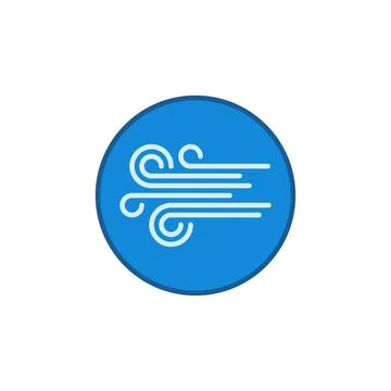 Wind inside Circle vector concept blue creative icon Stock Illustration