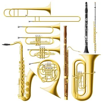 Wind Instruments Stock Illustration