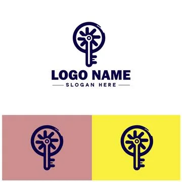 Wind-Up Key icon Clock key Spring key Winding key flat logo sign symbol edi.. Illustrazione stock