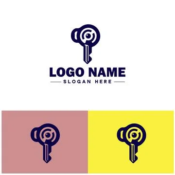 Wind-Up Key icon Clock key Spring key Winding key flat logo sign symbol edi.. Illustrazione stock