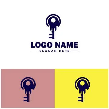 Wind-Up Key icon Clock key Spring key Winding key flat logo sign symbol edi.. Illustrazione stock